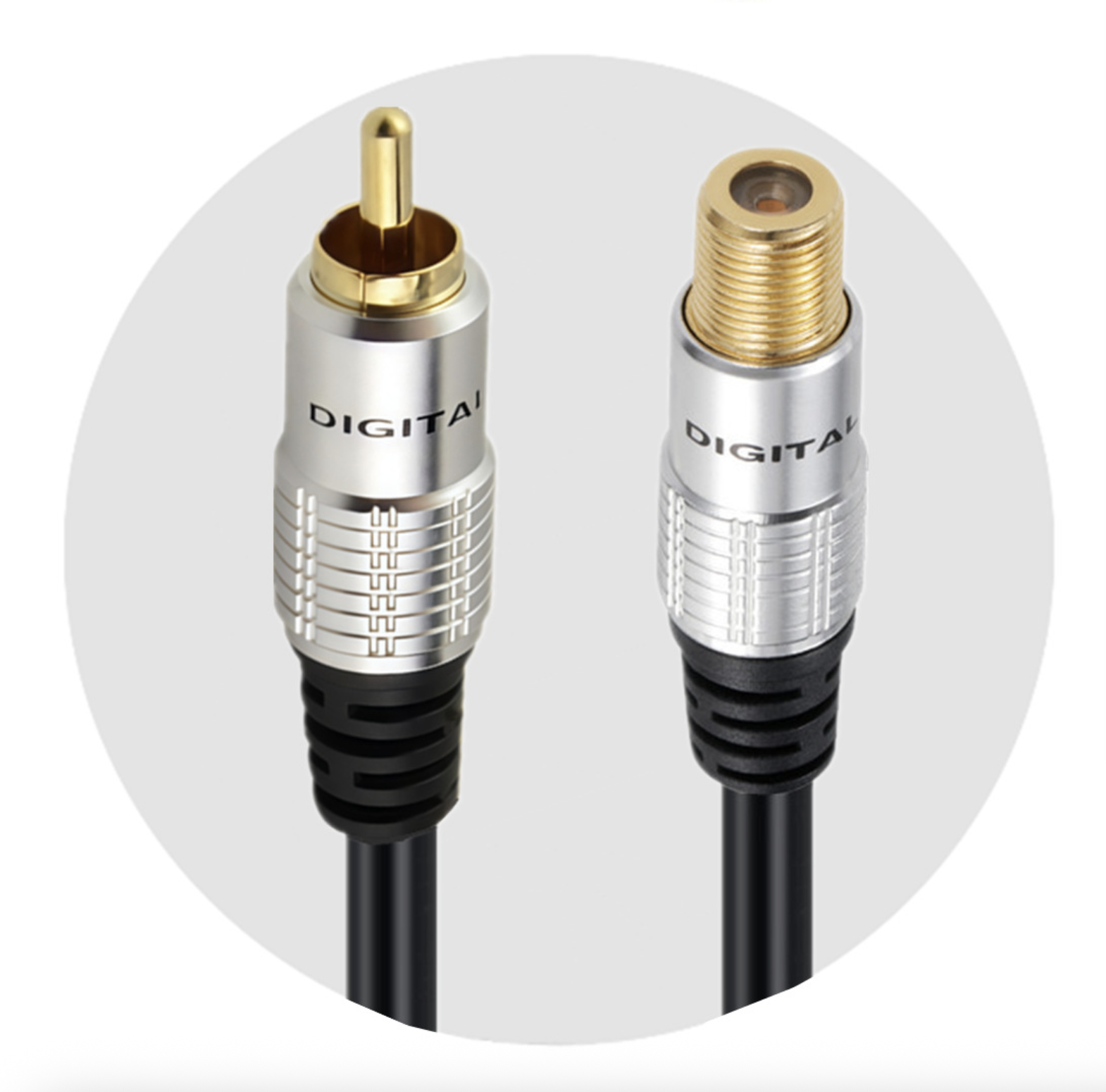 Coaxial to RCA Adapter Cable | RCA Male to F Type Coax Female  Audio Cable for Subwoofer, Receiver, TV, Game Console