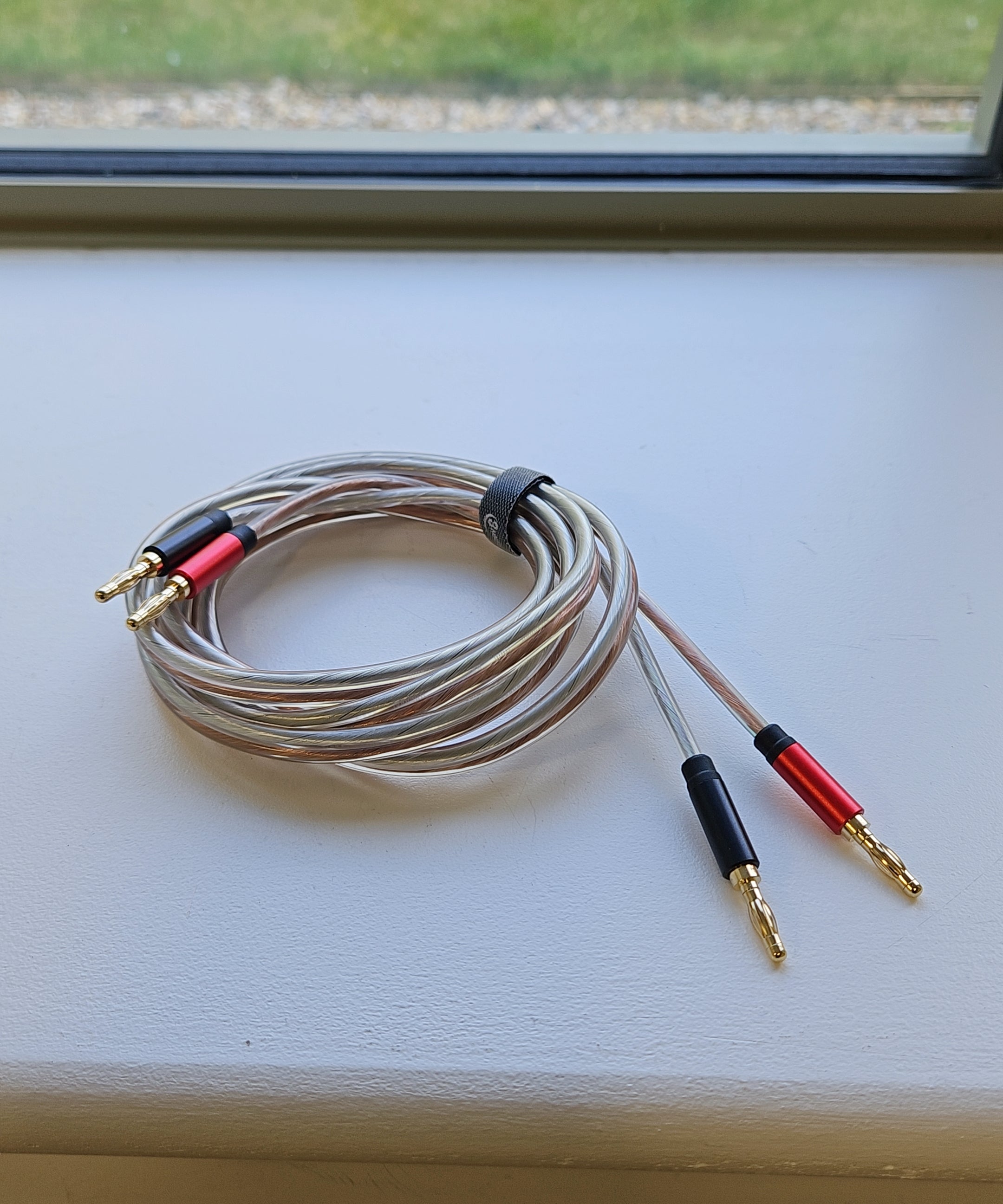 Banana Plug HiFi Speaker Cable 16AWG Gold Plated Oxygen Free 1.8m