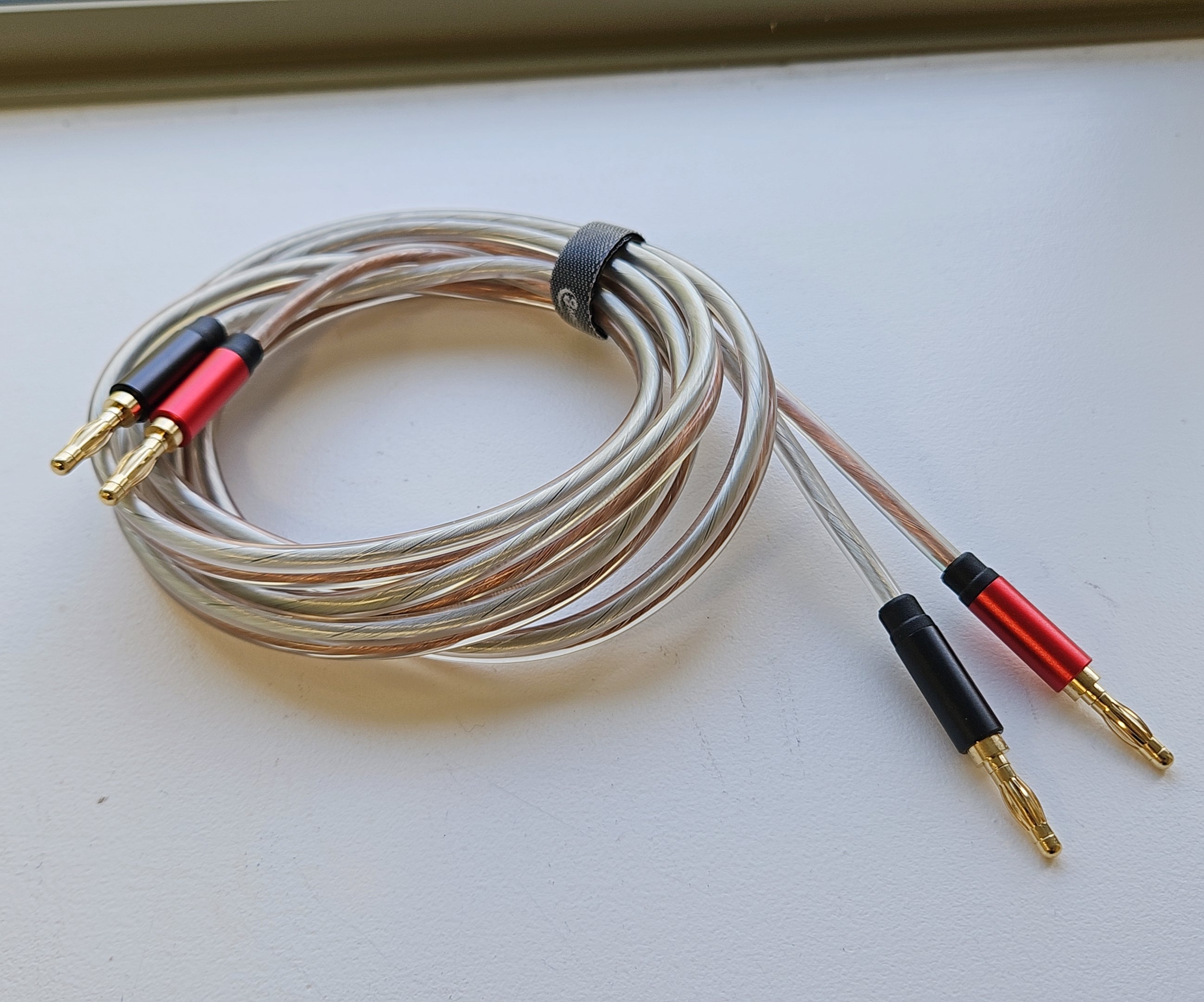 Banana Plug HiFi Speaker Cable 16AWG Gold Plated Oxygen Free 1.8m