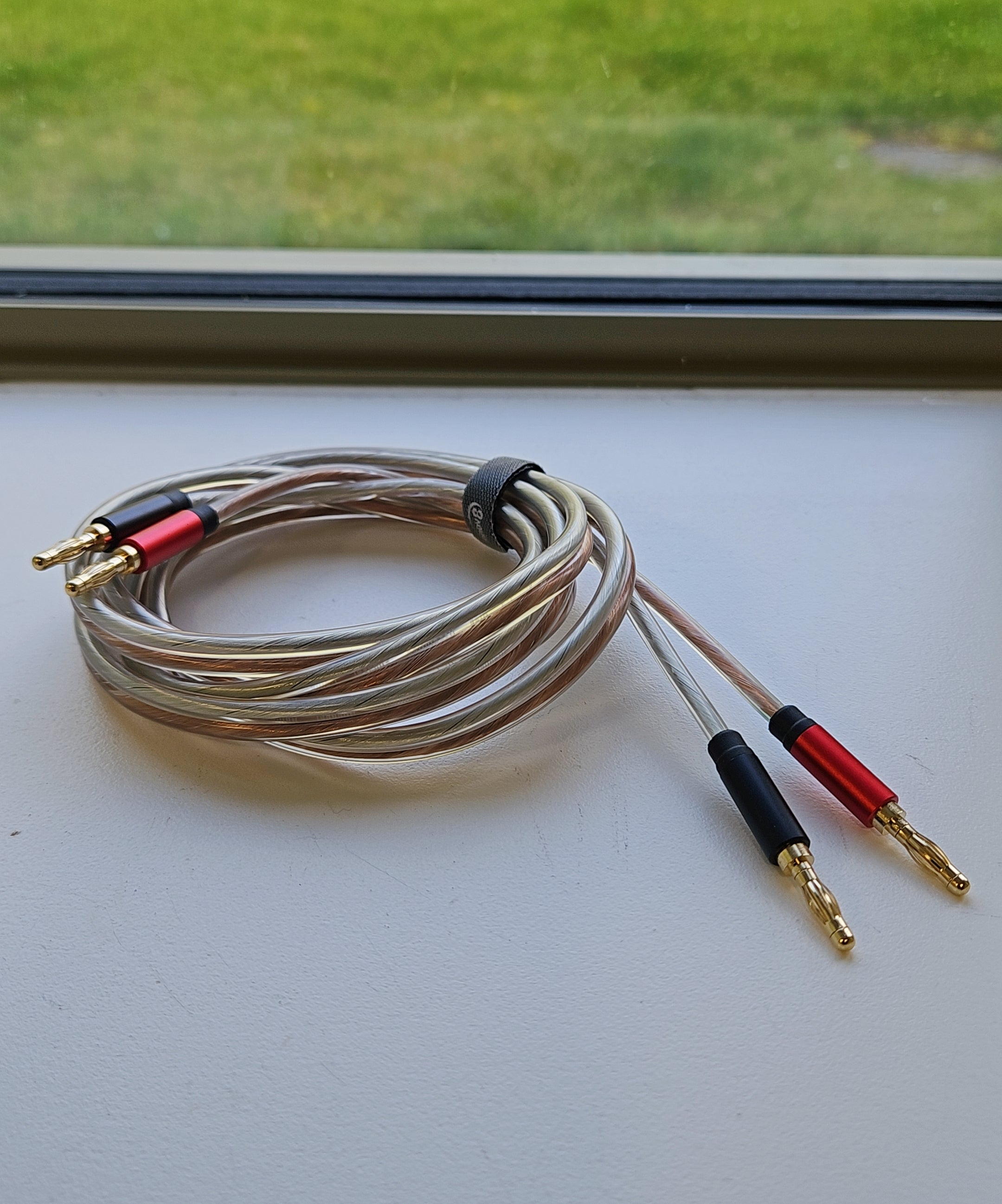 Banana Plug HiFi Speaker Cable 16AWG Gold Plated Oxygen Free 1.8m