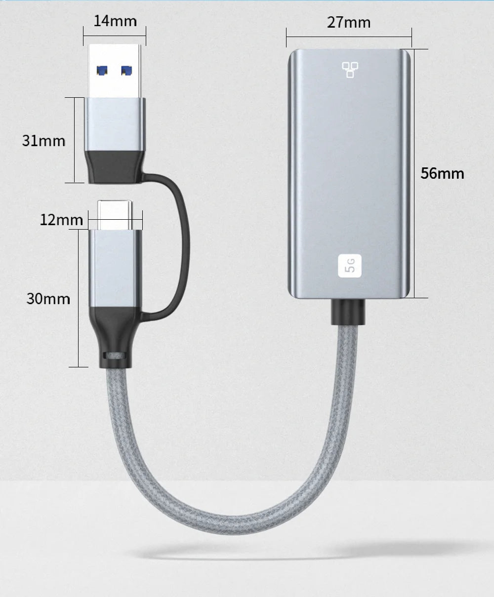 Wired network adapter for iPad laptop desktop and mobile phones