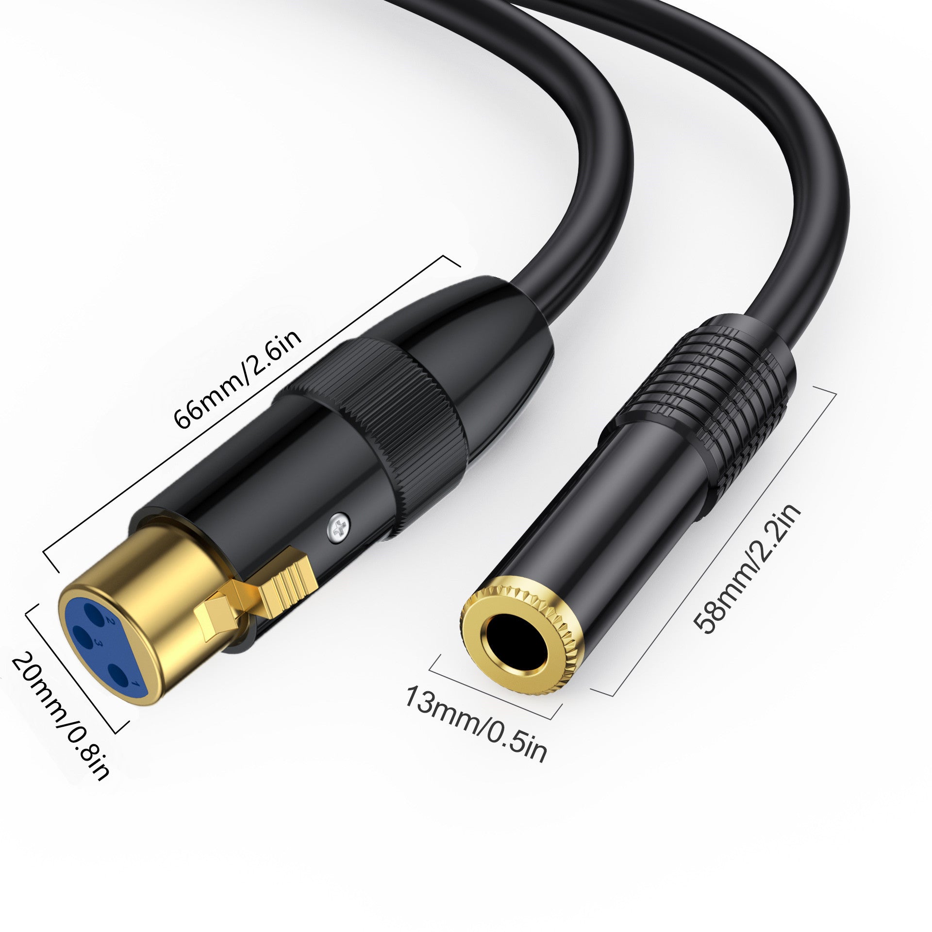 Professional TRS female to XLR female audio interconnect cable