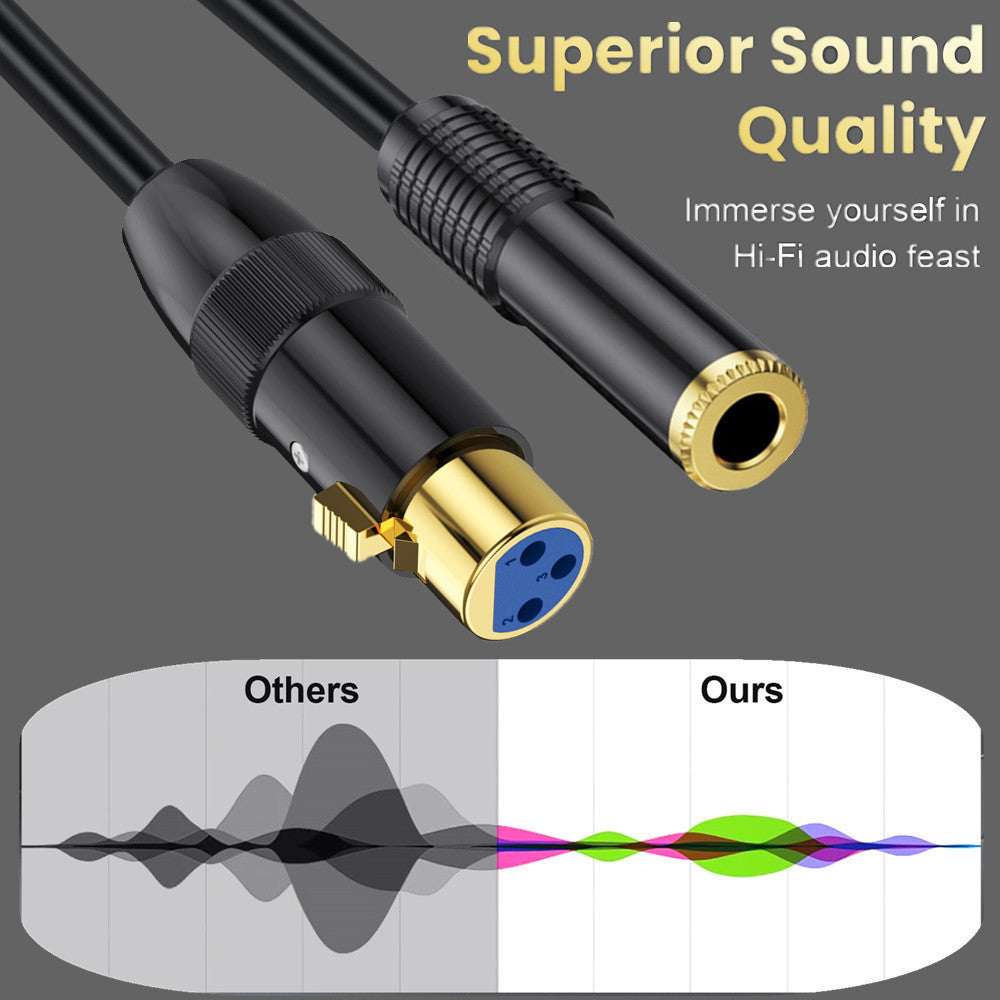 Studio audio adapter cable 6.35mm female to XLR 3 pin female