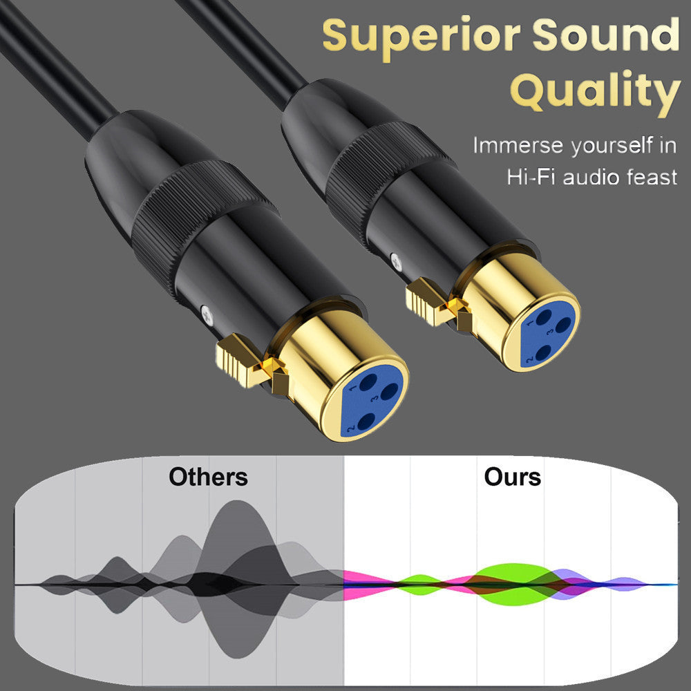 XLR 3 pin female to female audio extension cable