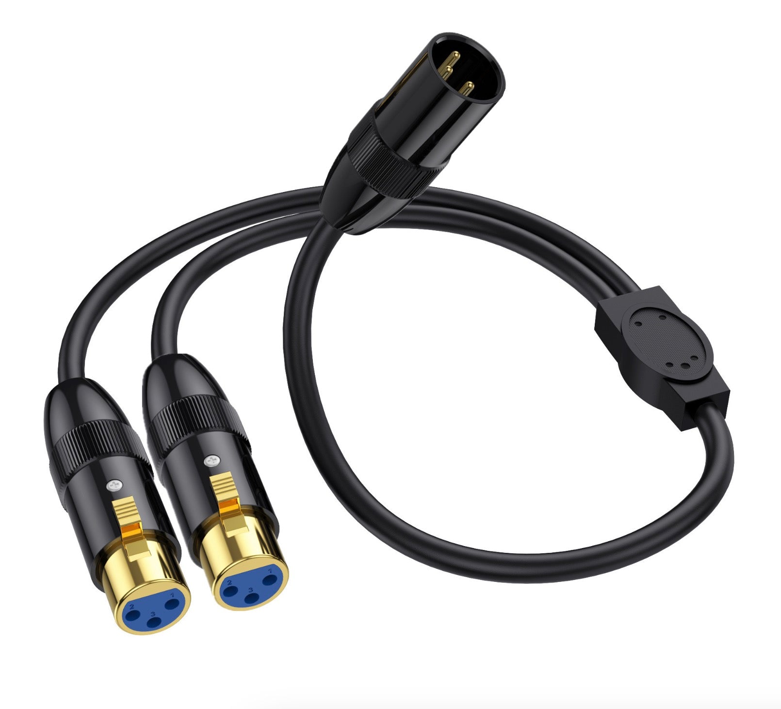 XLR 3 pin male to dual XLR female Y splitter cable