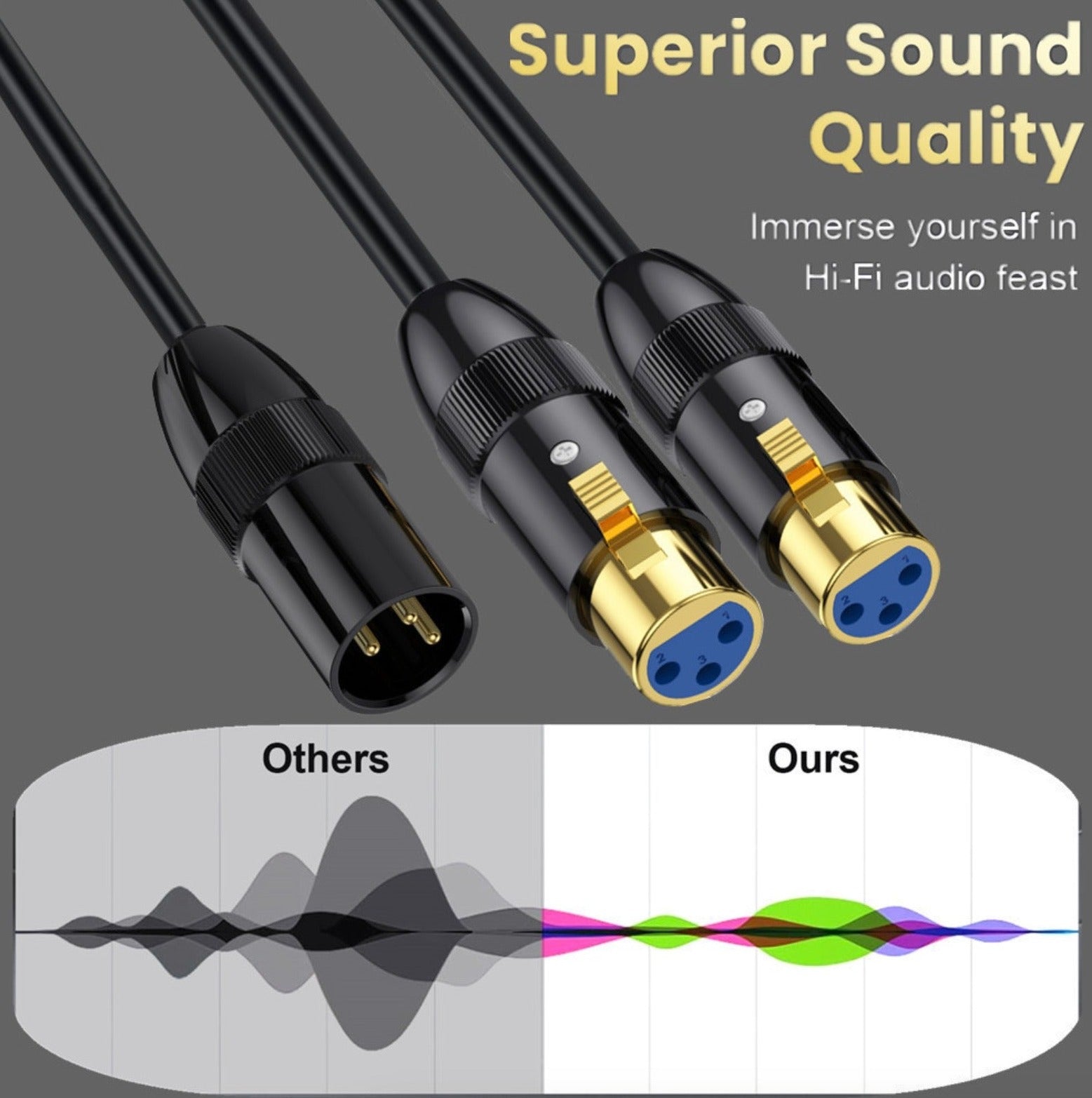 Dual XLR female connectors with single XLR male input