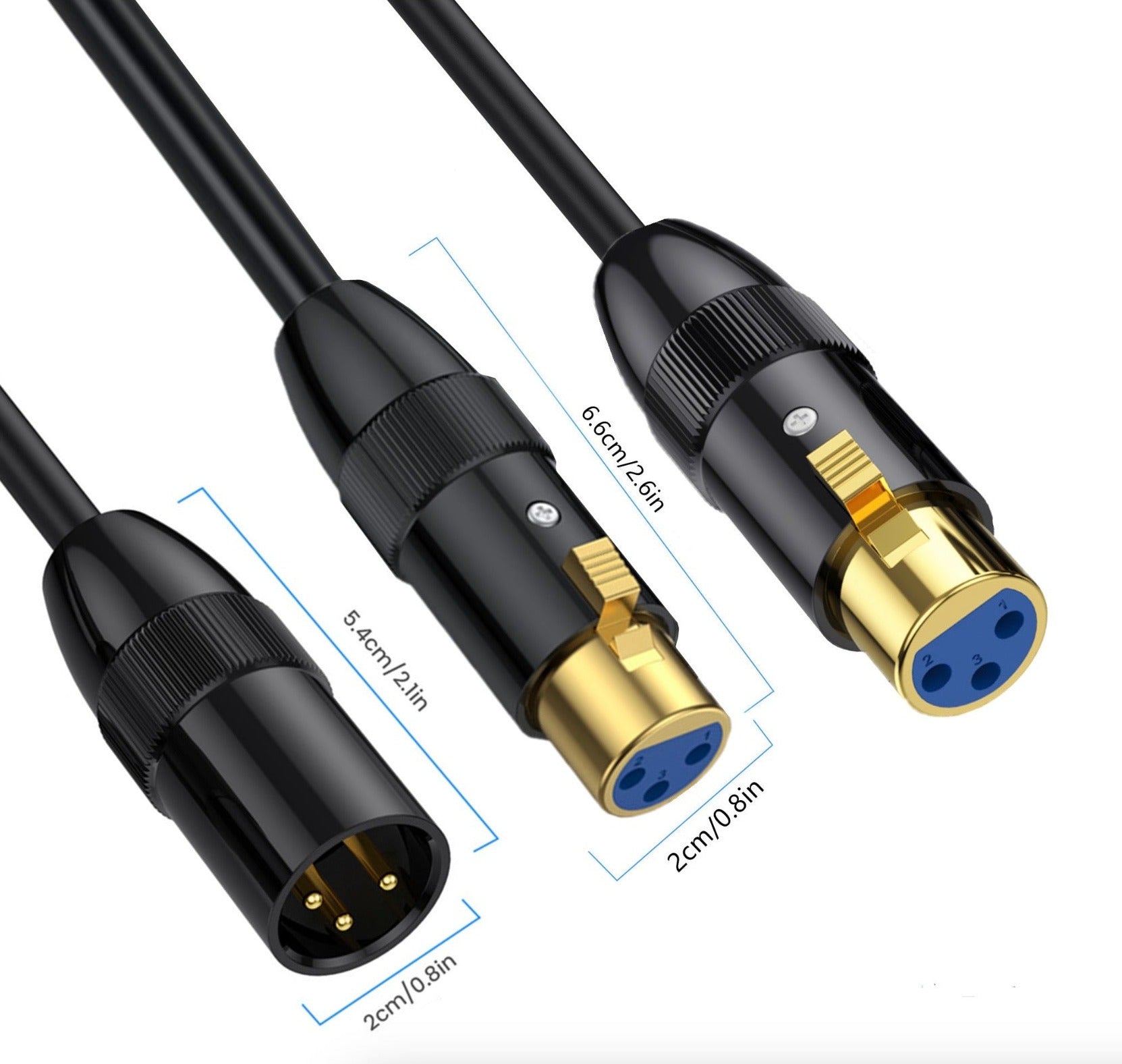 Professional XLR Y splitter extension cable black