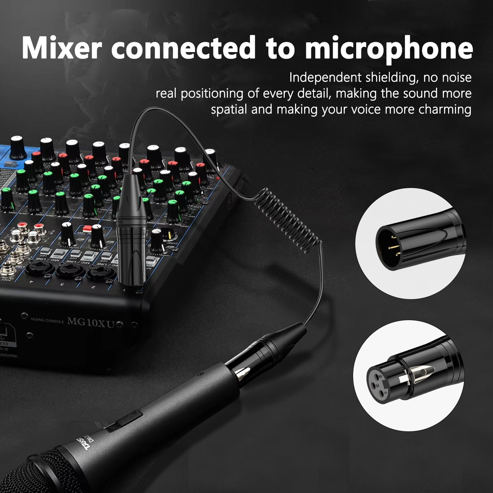 XLR microphone extension lead for stage and studio