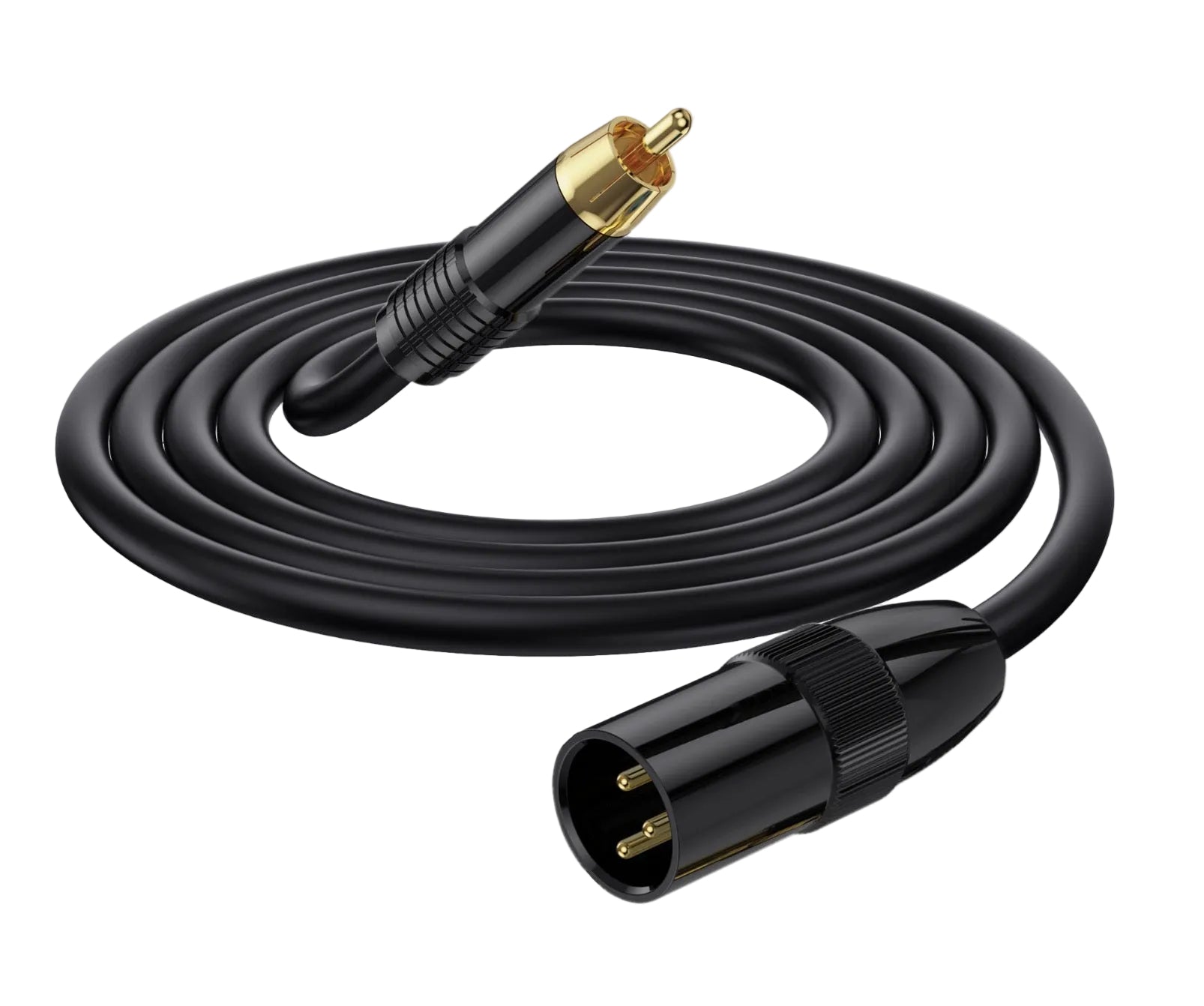 XLR 3 pin male to RCA phono male audio cable