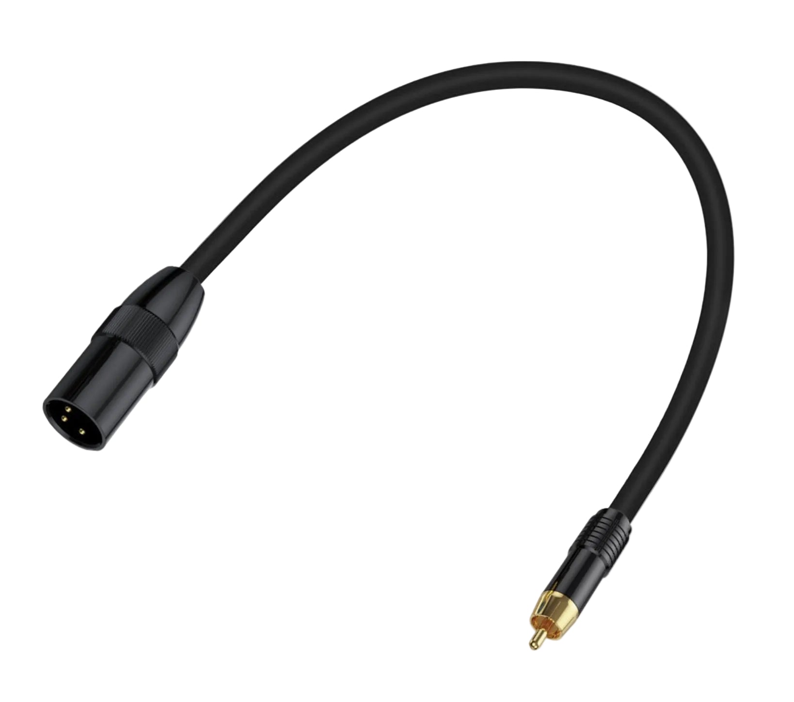 XLR 3 pin connector and RCA plug detail