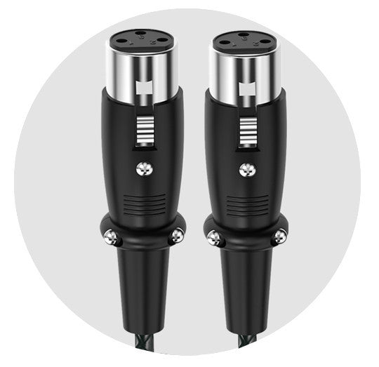 3pin XLR female to female microphone cable with braided jacket and locking connectors