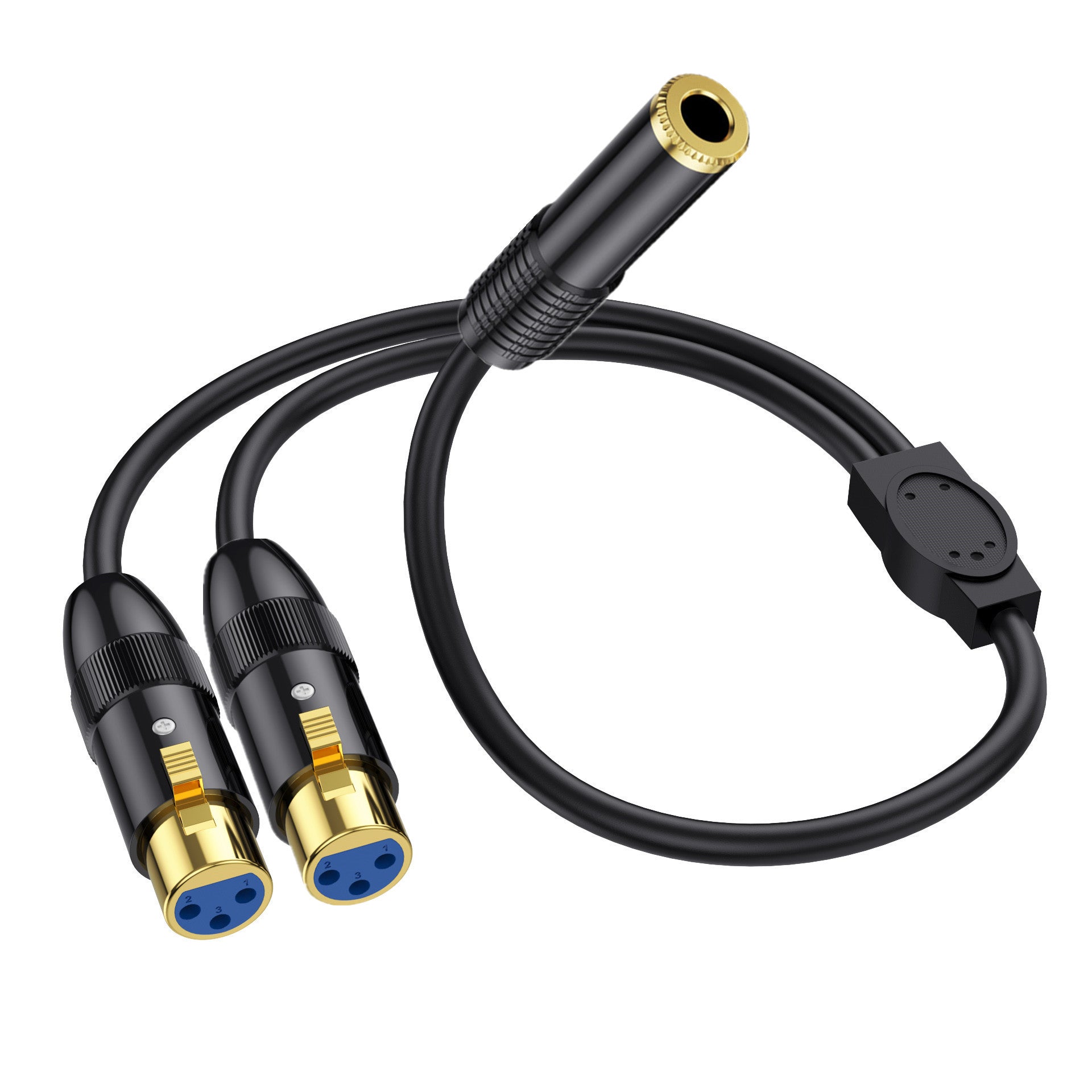 6.35mm TRS female to dual XLR female Y splitter cable