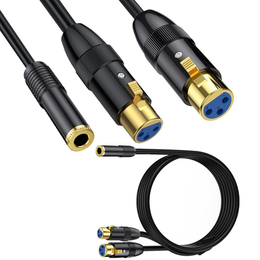 1/4 inch TRS to dual XLR 3 pin female balanced audio cable
