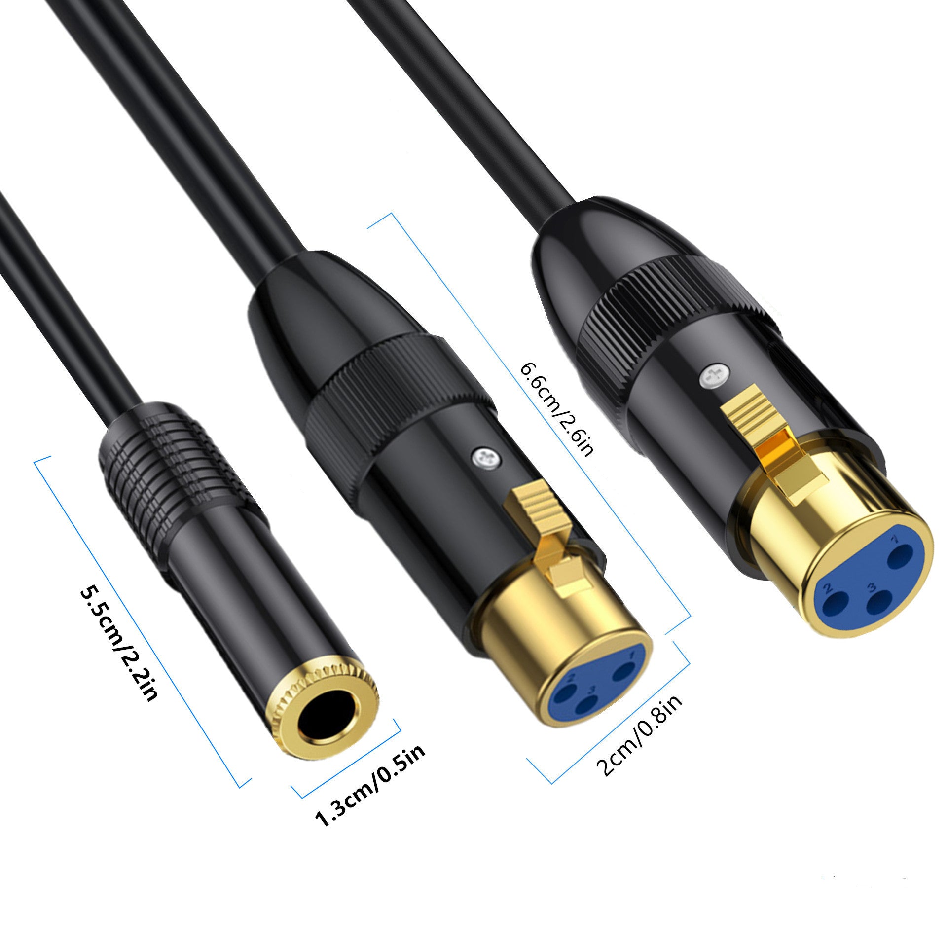 Professional 6.35mm to dual XLR female signal splitter cable