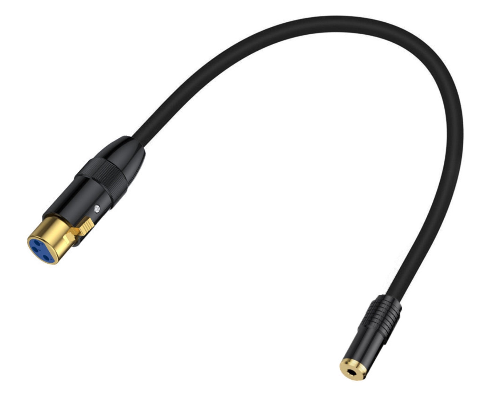 XLR female and 3.5mm mini jack connectors close up