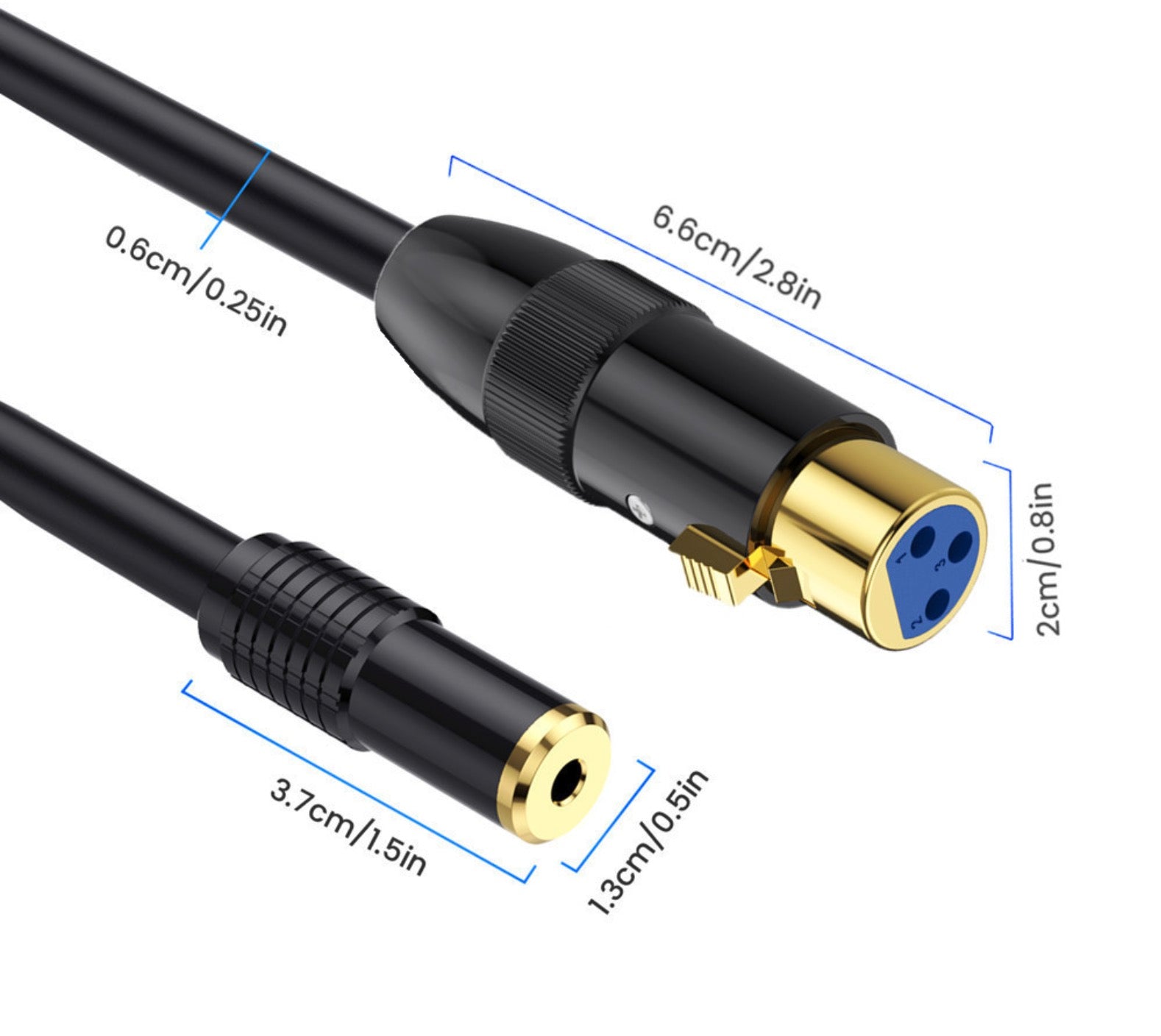 3.5mm TRS female socket with XLR female connector