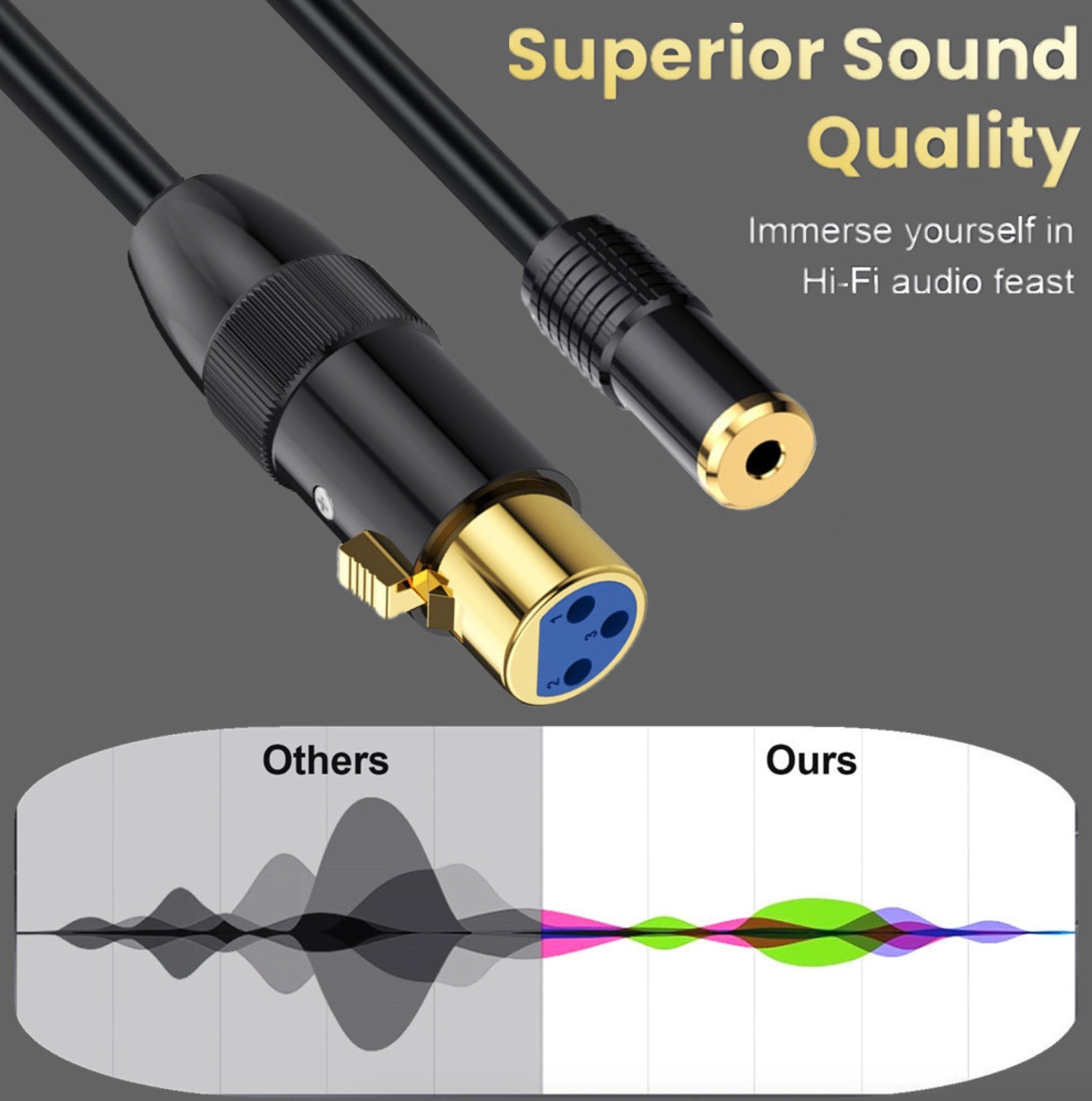 Balanced XLR female to 1/8 inch mini jack adapter
