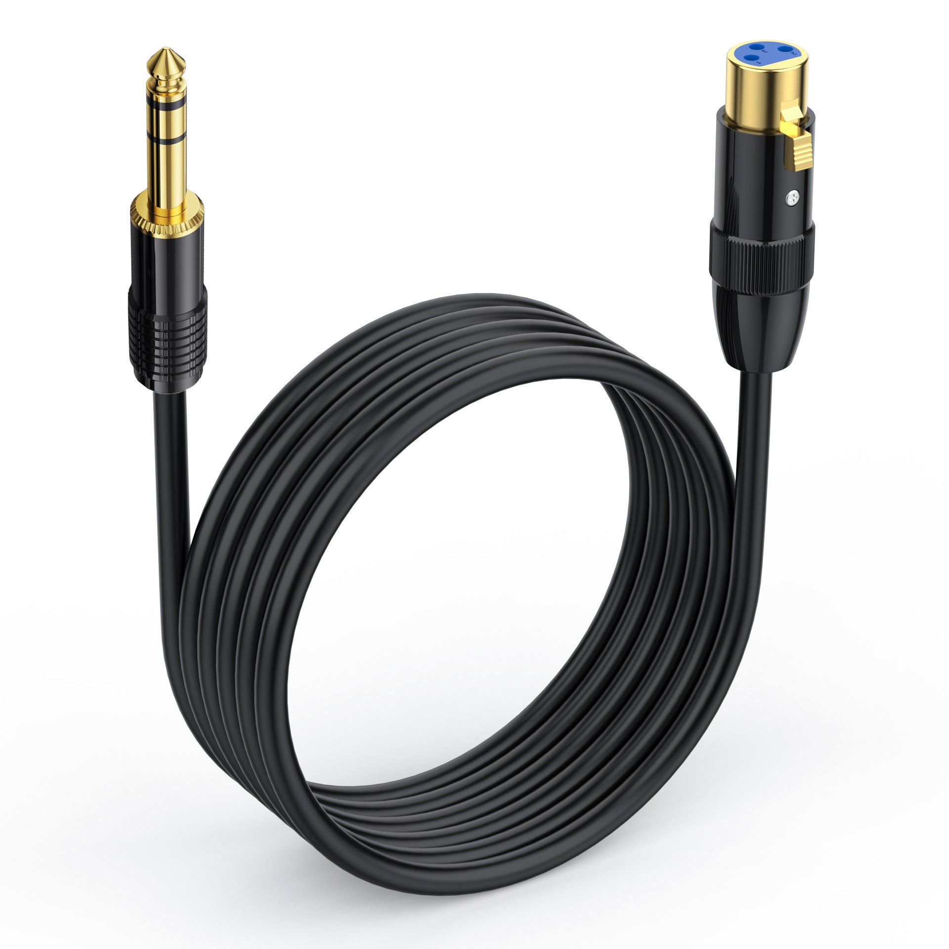XLR female to 1/4 inch TRS stereo audio cable