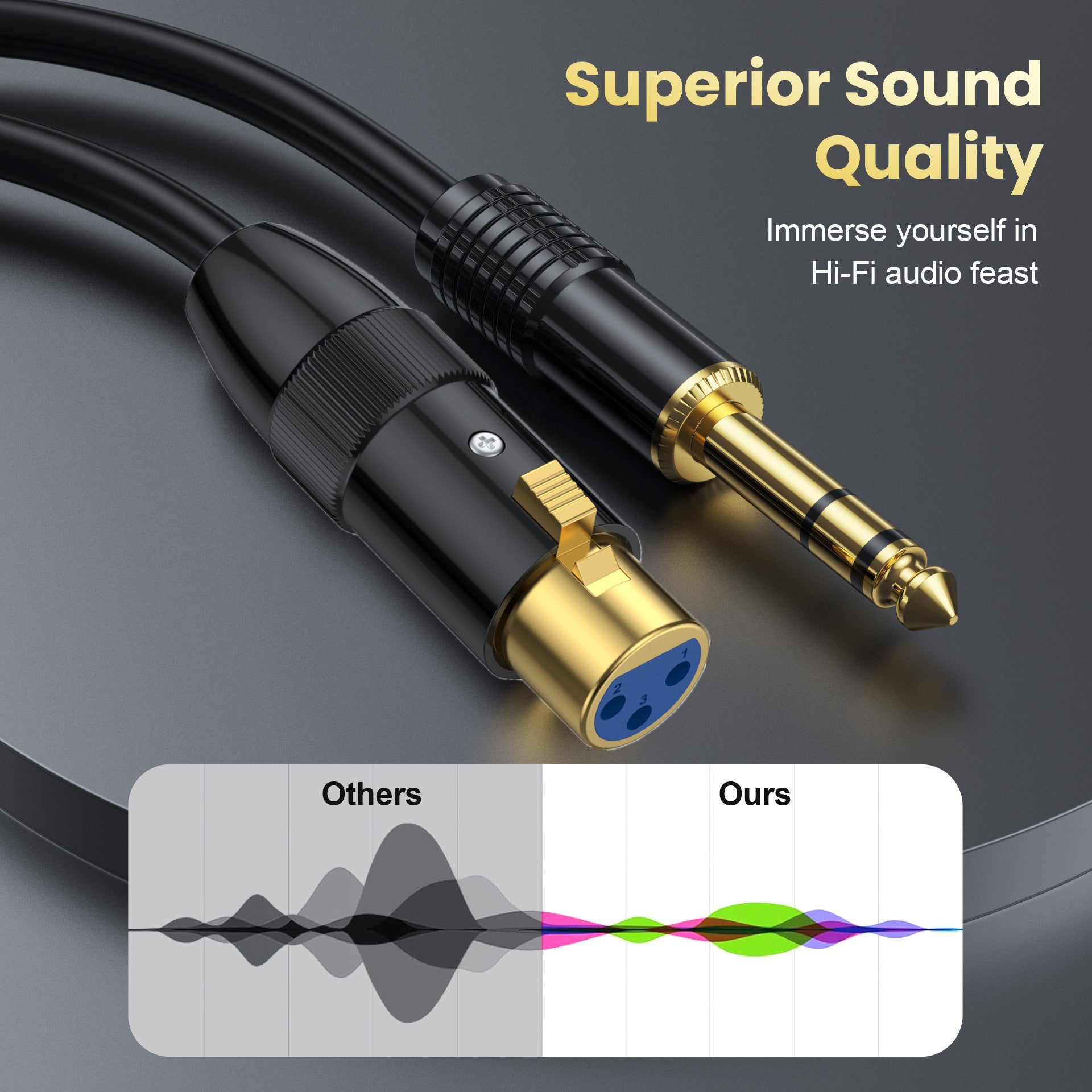 1/4 inch TRS jack to XLR female audio cable