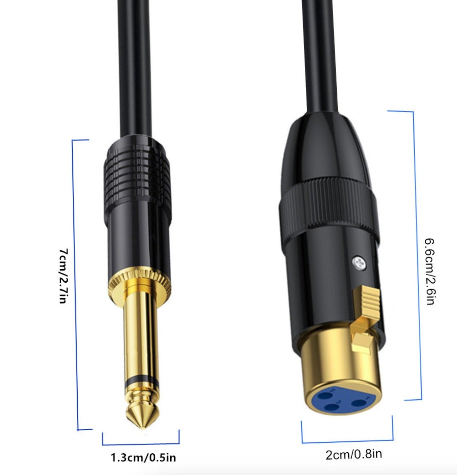 Dual 6.35mm mono plugs with single XLR female connector