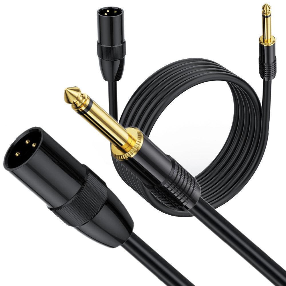 Black XLR to 1/4 inch TS cable for audio equipment