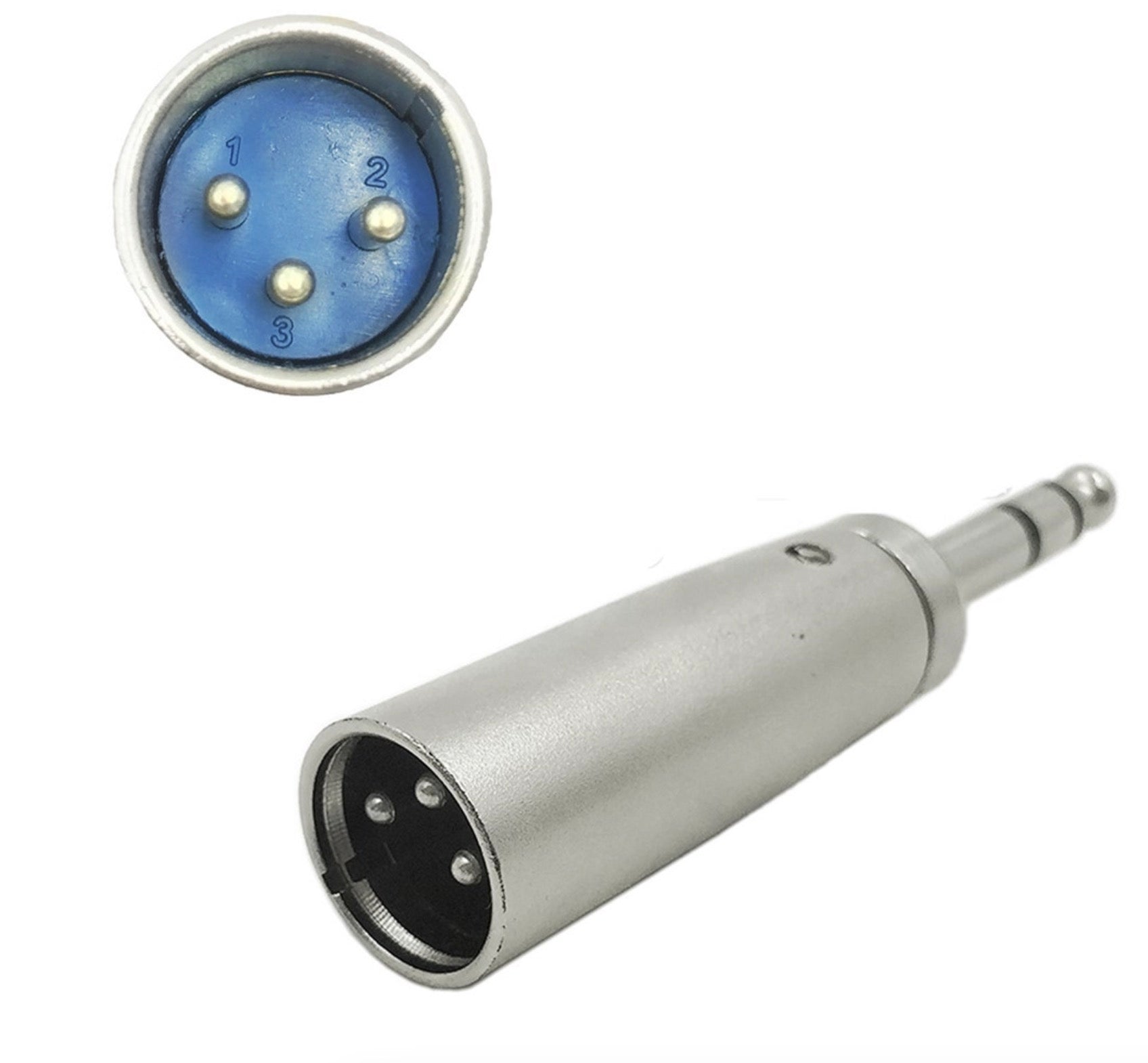 XLR microphone connector on a white background