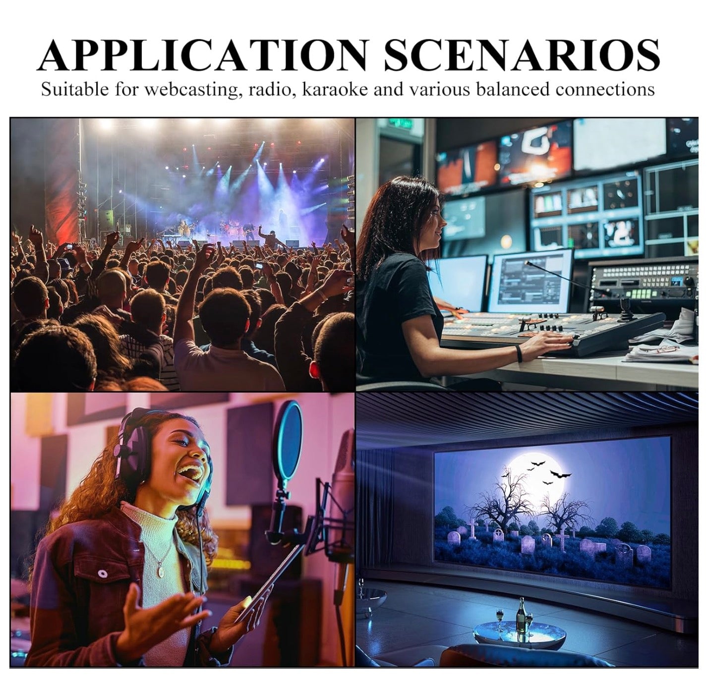 Collage of people in various settings with text 'APPLICATION SCENARIOS' at the top.