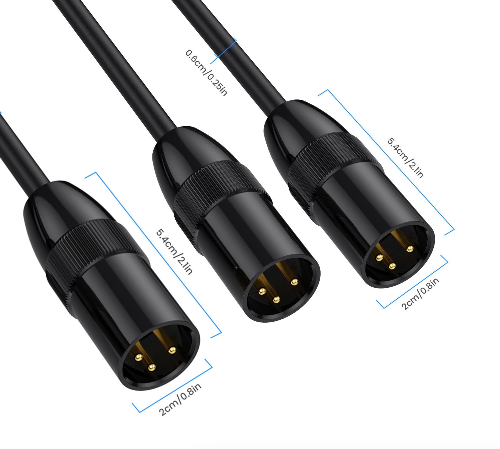 Dual XLR male connectors with single XLR male input