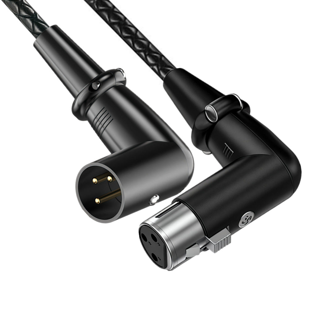 XLR male to female microphone cable with 3-pin balanced connector and braided jacket
