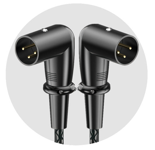 XLR male to male right angle 3-pin balanced microphone cable 