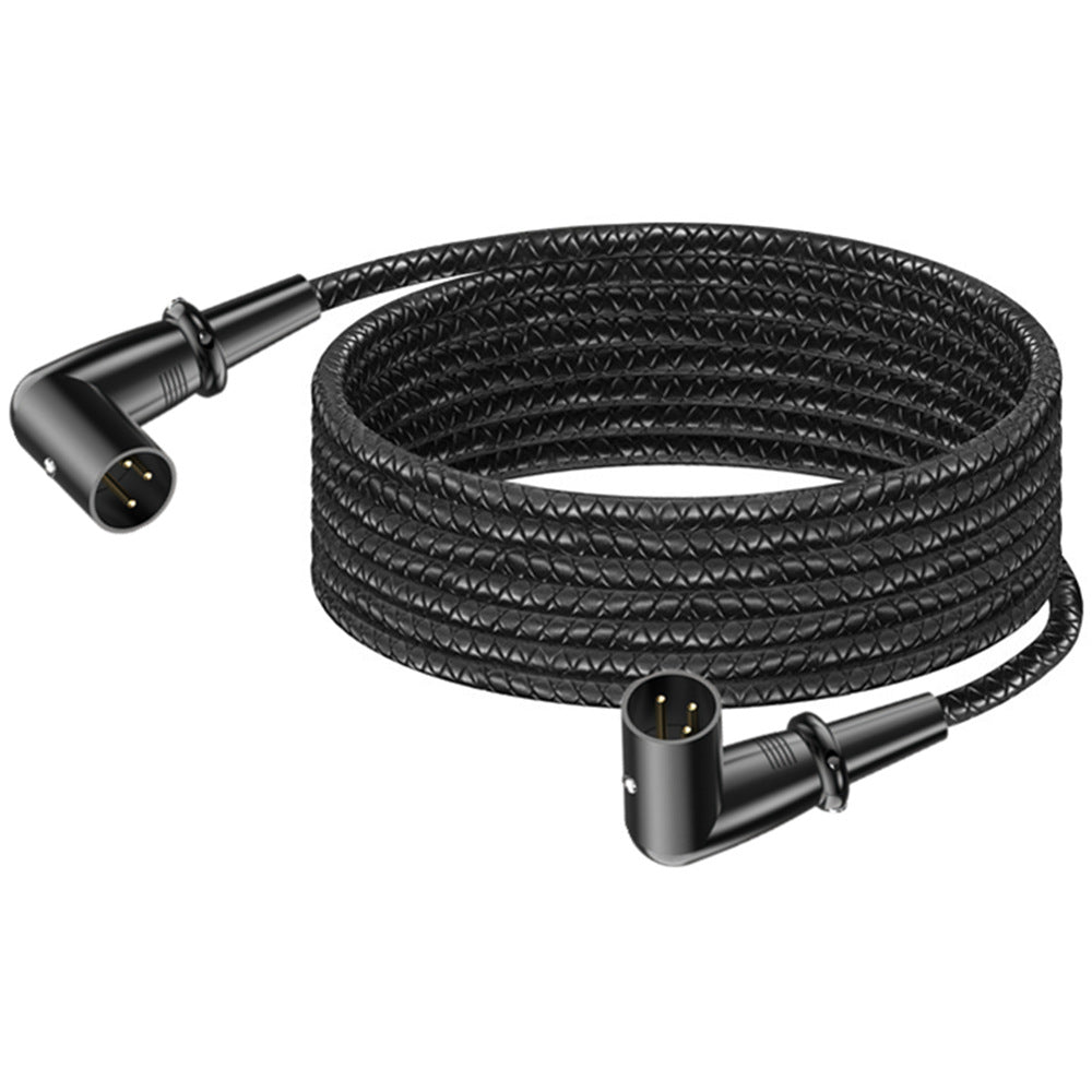 XLR male to male right angle 3-pin balanced microphone cable for studio and PA system