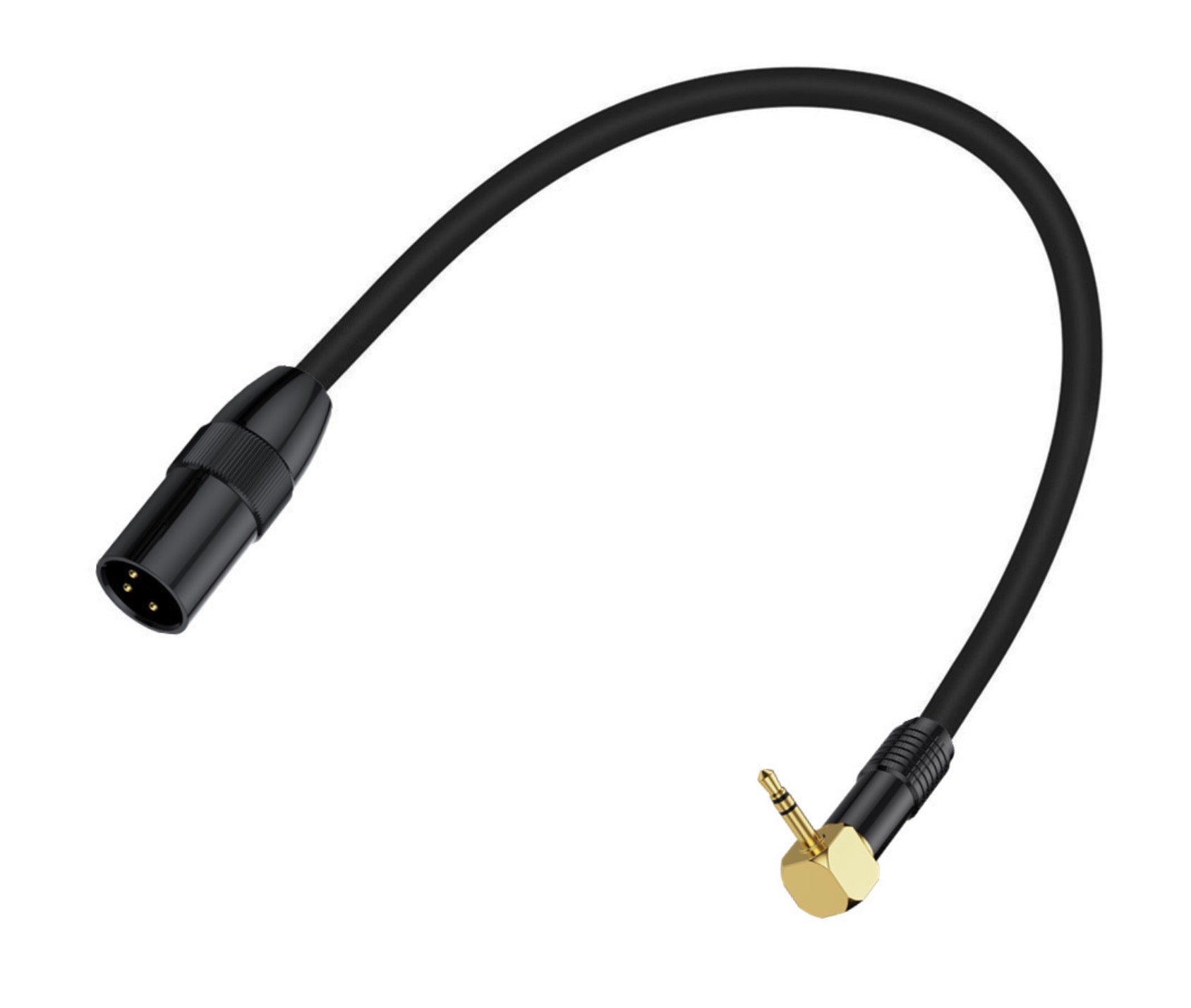 XLR 3 pin male to 3.5mm TRS angled male cable