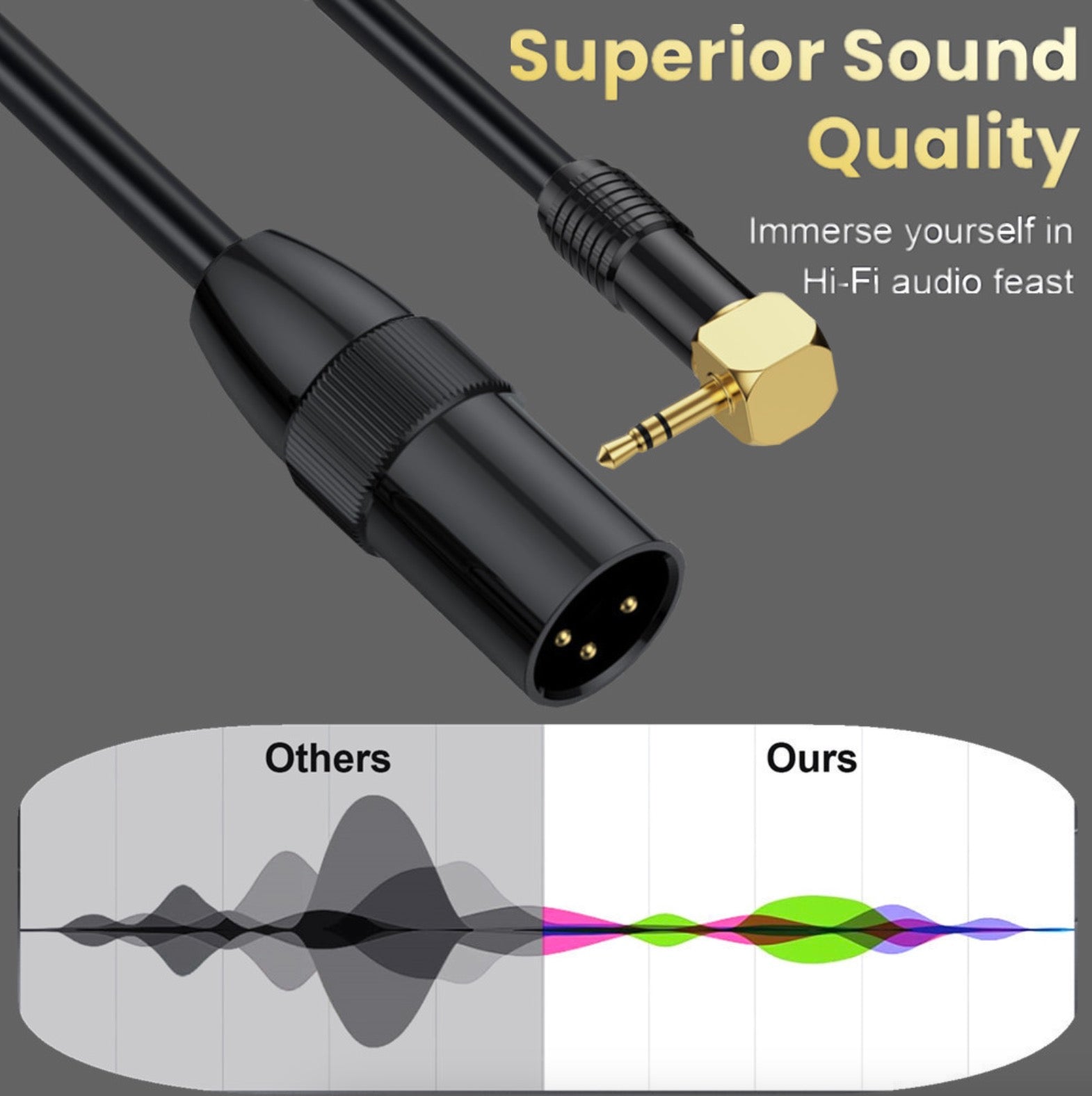 Professional XLR to 3.5mm audio cable black
