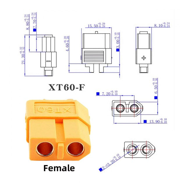 XT60 SC100 protocol 5.5x2.5mm DC connector