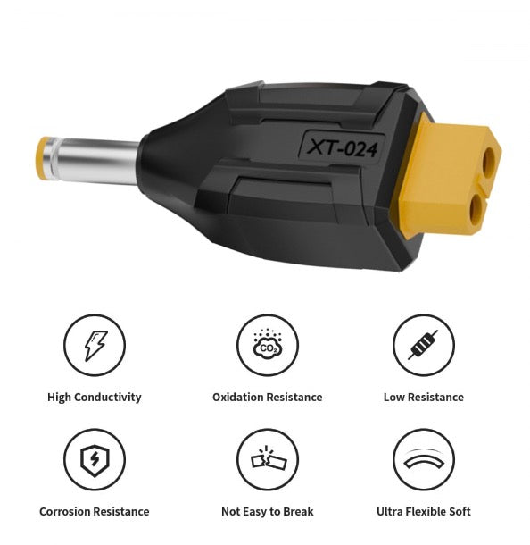 RC LiPo XT60 to 5.5x2.5mm male DC converter