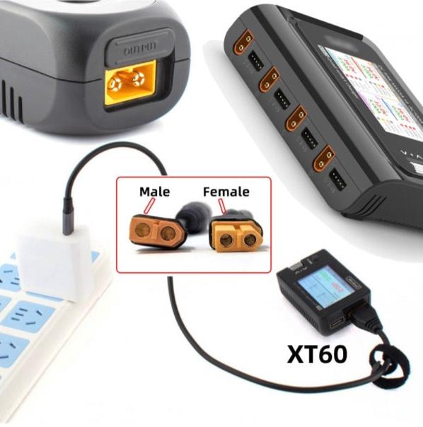 XT60 female to 7.9x5.4mm male DC power connector