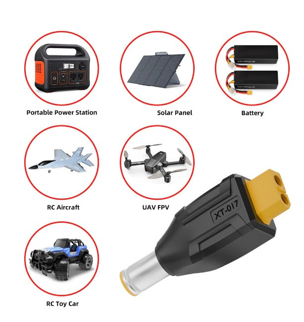 SC100 XT60 female to 7.9x5.4mm DC barrel plug adapter