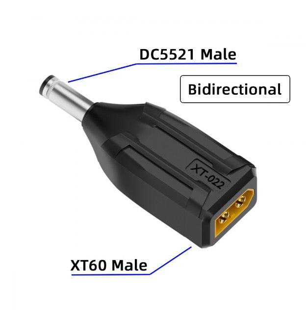 XT60 male to DC 5.5x2.1mm male fast charging adapter