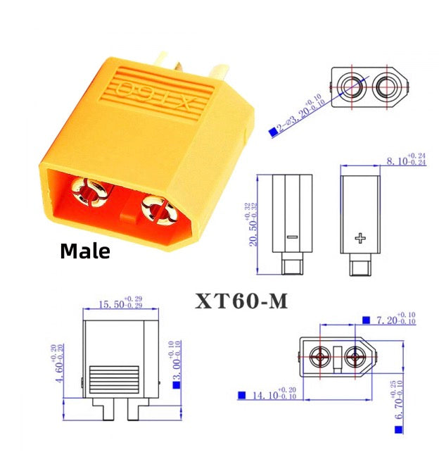 XT60 SC100 protocol 5.5x2.1mm DC connector