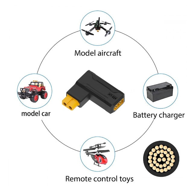 XT60 male to female right angle charging adapter
