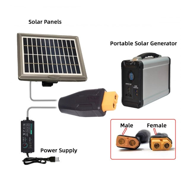 SC100 XT60 female to DC 5.5x2.1mm female connector