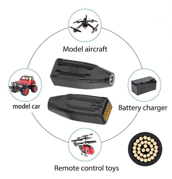 XT60 battery to DC 5.5x2.5mm female adapter