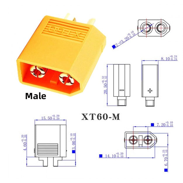 FPV drone XT60 to 5.5x2.5mm power adapter