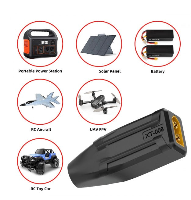LiPo XT60 to DC 5.5x2.5mm female connector