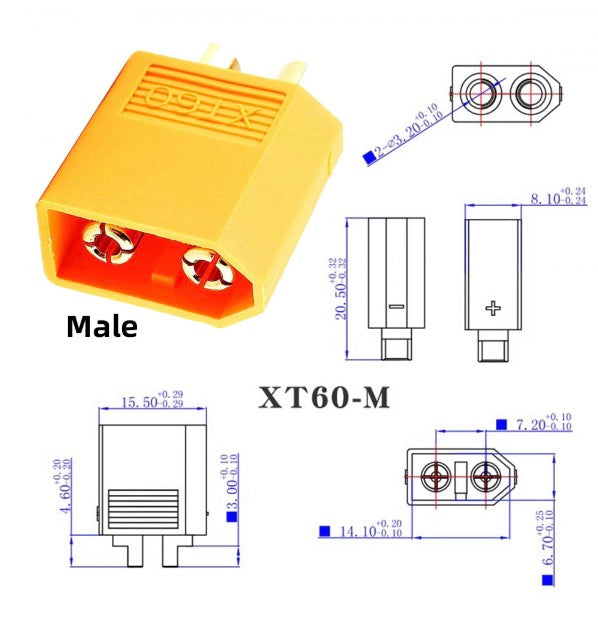 LiPo XT60 to 7.4x5.0mm female DC power adapter