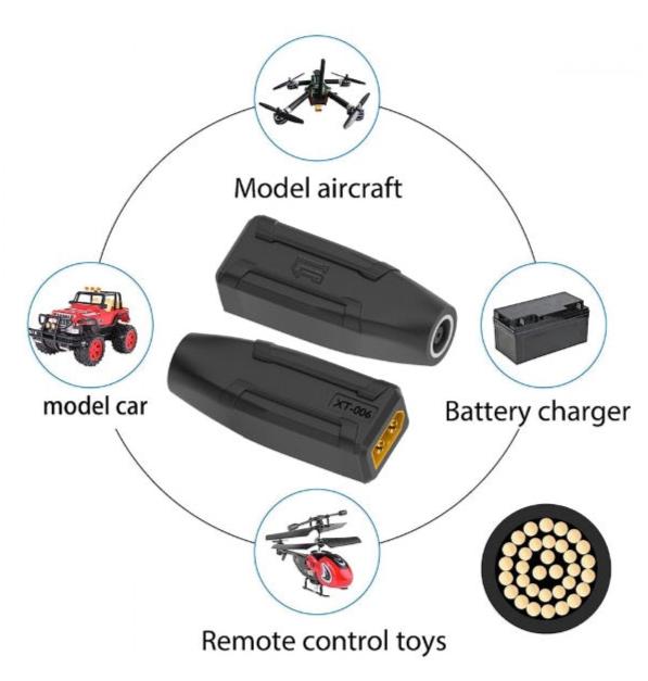 LiPo XT60 to 7.9x5.4mm female DC barrel adapter