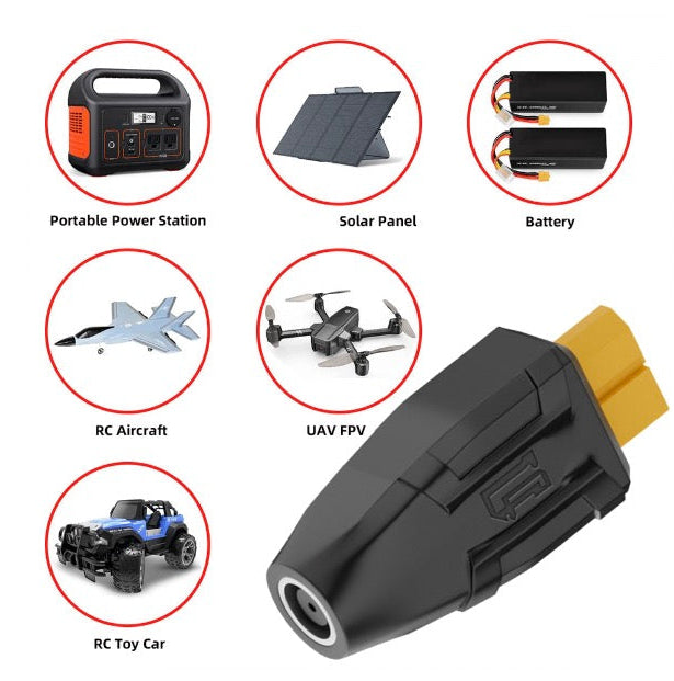 RC LiPo XT60 to DC 7.9x5.4mm power adapter