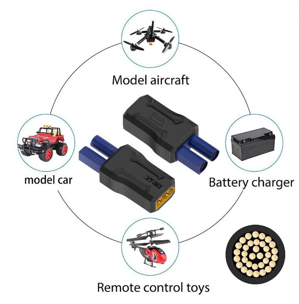 RC LiPo XT60 to EC5 power adapter