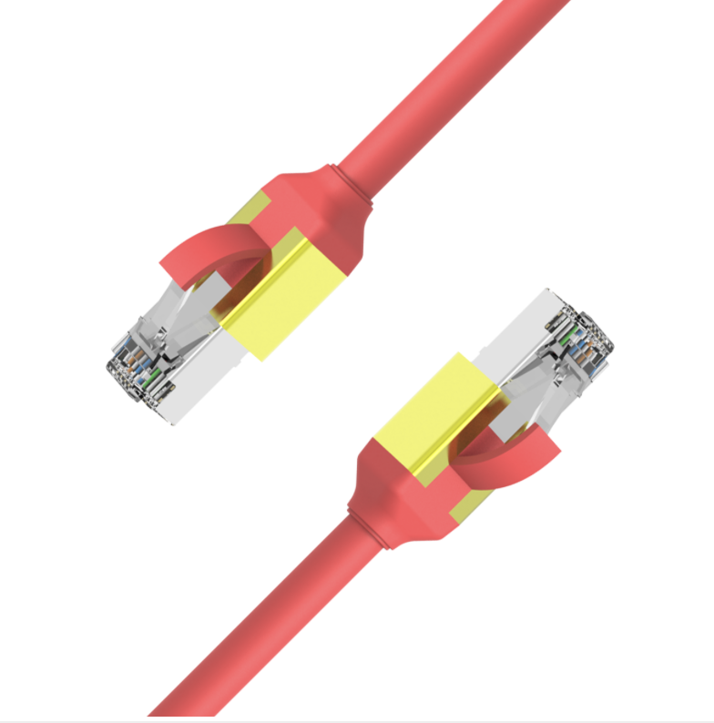 CAT8 Ethernet patch cable with aluminium alloy RJ45 connectors