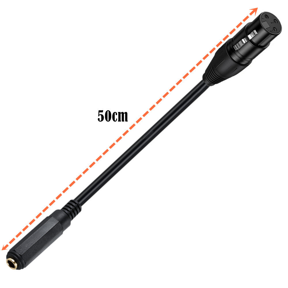 Dimensions of the XLR female to 6.35mm TRS female adapter cable